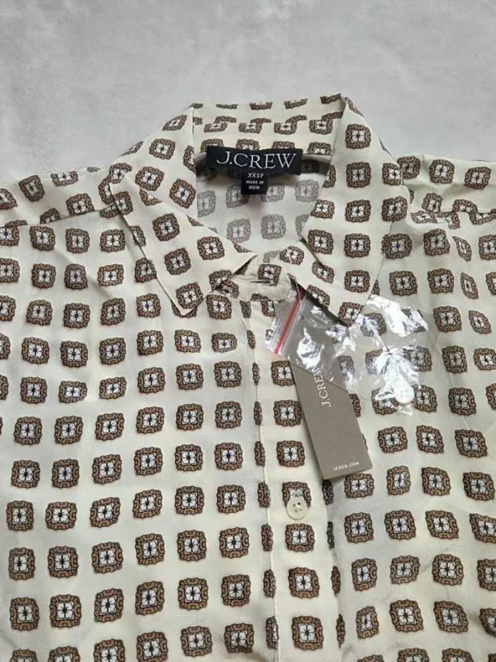 New PXXS J.Crew Amelia drop hem shirt dress in foulard print Petite XXS